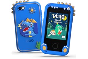 Fippesax Telefono Bambini, 2,8" Smartphone Bambini, Telefono Giocattolo per Bambine con 8GB Card, 20 Giochi Didattici, Doppia Fotocamera, Musicale, Sveglia - Regalo Compleanno/Natale Blu
