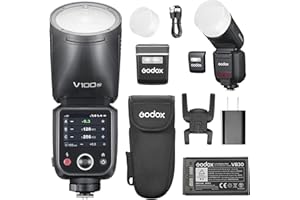 Godox V100N Flash TTL Speedlite 100Ws Testa Rotonda Flash per Nikon Fotocamera (V100-N)