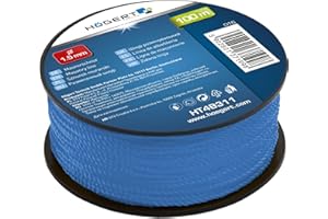 Högert Technik - Cuerda de mampostería de 100 m - Cuerda de mampostería azul - Ø 1,5 mm - Resistente a roturas y resistente - En bobina/línea de enderezamiento/cuerda de construcción/cuerda de