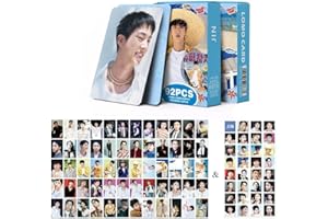 SCISSH 92PCS V JUNGKOOK Jimin JIN Suga J-HOPE RM 60pcs Photocards Greeting Cards Collection Mini Card Postcard Lomo Cards and 32pcs Stickers (JIN)