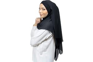 LAMIS HIJAB Hijab à Enfiler avec bonnet intégré en mousseline de soie pour femme musulmane voilée châle islamique voile enfilable HE100