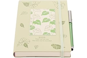 MLJTOYO Agenda 2026, formato A5, una pagina al giorno, agenda giornaliera, da gennaio 2026 a dicembre 2026, agenda settimanale mensile con penna, adesivi (verde chiaro 2026, A5)