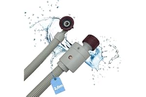 Lichtblau manguera aquastop longitud 2,0m 2796 conexión lavavajillas lavadora I 3/4 pulgadas en ángulo/recto válvula de seguridad y filtro incluido I tubo entrada de agua aplicación universal