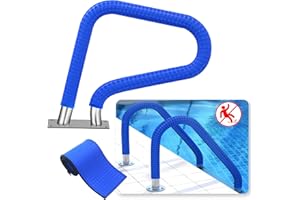 OZMI Pool Railing Covers 6ft, 180cm Non Slip Pool Handrail Covers with Zippers, Inground Swimming Pools Hand rail Above Gound Cool Anti Heat Resistant Pool Ladder Handles Cover for Pool Ladder Pool Steps