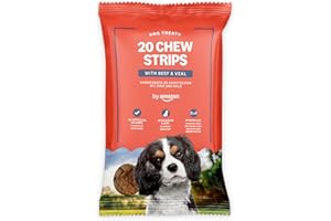 by Amazon - Dog Treats - 20 Chew Strips with Beef & Veal, 200g