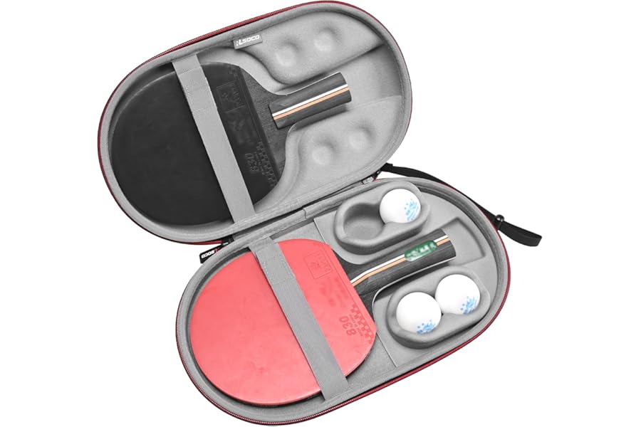 RLSOCO Carrying Case for Ping Pong Paddles/Table Tennis Paddles/Table Tennis Bat with Hexagonal Shape, Fits for 2 Paddles and 4 Balls (Case Only)
