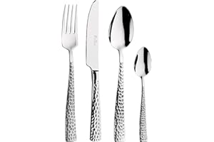 Pintinox, Set 24 pezzi Posate Palace Martellato, Acciaio Inox, Made in Italy, 6 persone