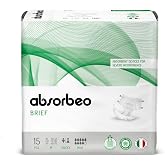 Absorbeo - Maxi Diaper Panty - Absorbent Devices for Severe Incontinence, Unisex, Size M (15 pieces per pack)