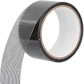 2 METRE Yapışkanlı Sineklik T&uuml;l&uuml; Tamir Bandı Yırtık Kopmuş Delik Fiber T&uuml;l Yapıştırma Siyah 48 mm