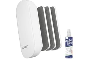 loukin Replaceable Dry Erase Eraser, Magnetic Whiteboard Eraser with 3 Replaceable Felt Pads, 4-in-1 Glass Whiteboard Erasers(White), Free 3.4oz Whiteboard Cleaner Included