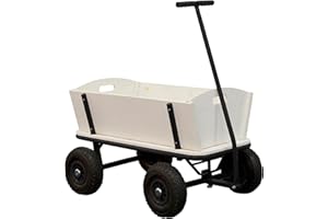 ‎SUNNY Sunny Billy Beach Wagon Bollerwagen in Schwarz | Elvent Bollerwagen aus Holz mit Luftreifen | Belastbar bis 100 kg | 94x61x97cm