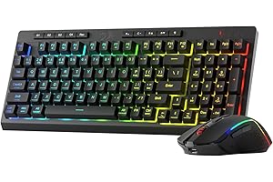 Redragon BS142 Kabellose Gaming-Tastatur- und -Maus-Kombination - K515 PRO RGB-Membrantastatur und M693 PRO Gaming-Maus im Paket, 98 Tasten