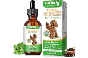 CJXHJY Wurmkur Hund 60ml | mit Probiotika | Natürliche Entwurmungsmittel für Hunde | Wurmtropfen zur Vorbeugung und Bekämpfung von Parasiteninfektionen | Natürliche Formel zur Darmhygiene