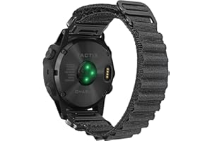 TORBOLLO Compatible avec les bracelets Garmin Fenix 6/Forerunner/Approach/MARQ/Quatix/D2, bracelet sportif en nylon robuste, G-Hook, fonction d'ajustement rapide, convient aux hommes et aux femmes