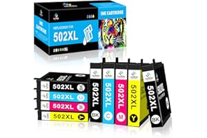 LeciRoba 502XL Wkłady atramentowe do epson 502xl i wkładów atramentowych Epson 502 wielopak do Epson XP-5100 XP-5105 XP-5150 XP-5155 Epson WF-2860 WF-2865 WF-2880 WF-2885 (9-pak)