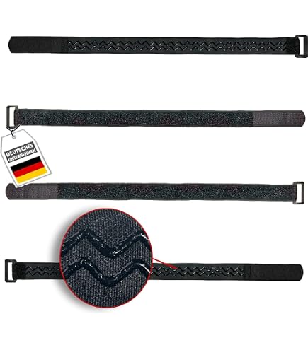 50x Kabelklett m Öse 300 x 20 mm schwarz Kabel Klettband Kabelbinder Klettbänder