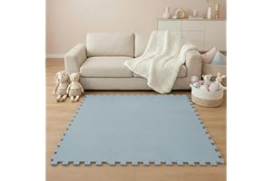LittleTom 18 Pezzi Tappeto Gioco per Bambini in Piastrelle EVA 30x30 cm - Pavimento Morbido e Antiscivolo per Neonati - Superficie Puzzle Protettiva Ideale per la Cameretta dei Bimbi e Gioco a Terra