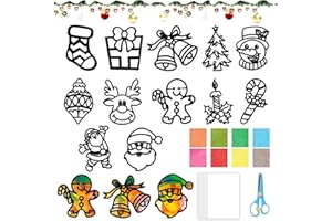 SMDBZDA 12 Stück Weihnachten Basteln Kinder, Bastelsets Fensterbilder Weihnachten, Fenster Sticker Schablonen DIY, Bastelset Weihnachtsdeko, Kreativsets Weihnachtsbasteln, Geschenk Wand Fenster Raumdekoration