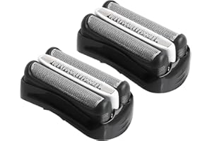 OJJWGEYU 2 Stück Series 3 Scherkopf 32B Ersatzrasierkopf Kompatibel mit Series 3 Männer Rasierer Scherkopf Rasierkopf Ersatz für Series 3 3000s, 3010s,3040s,350cc, 300s, 310s (32B, Schwarz)