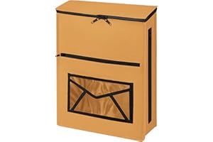 Annmore Letter Box Catcher，Brown Felt Letterboxes Post Catcher UPVC，Glass，Wood，& Metal Doors，Indoor Letter Box Cages，Mail Catcher Front Door，Self-Adhesive or Hanging on Screw Hooks，Yellow Brown