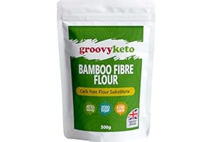 Bamboo Fibre Fiber Flour by Groovy Keto | 500g | Alternatve Low Carb Flour for Baking | Great for Keto King Bread | Victoria's Kitchen | Made in EU