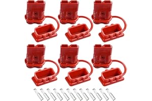 GTIWUNG 6PCS Connettori di Alimentazione 50A 600V, Connettore di Batteria, Batteria a Connessione Rapida 50A Cavo di Cablaggio per Auto, Rimorchio, Winch Trailer Verricello, Rosso