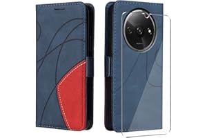 UKECASE Funda con Protector para Xiaomi Redmi A3 4G, Carcasa Libro de Premium Cuero PU Suave Tapa con Ranura para Tarjetas Color Azul