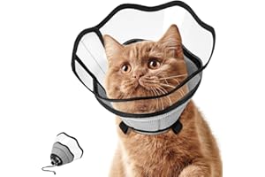 VavoPaw 1 Pièce Collier de Cône de Chien, Collerette pour Chat Réglable, Collier de Récupération pour Animaux de Compagnie, Protecteur De Cône pour Petit Chien Chat Polyester + Pet, XS Gris