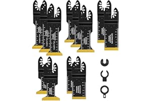 LOYALAEU 12PCS Lames de Scie Oscillantes Titane Lame de Scie Universelle Compatibles avec Makita Rockwell Bosch Milwaukee Accessoires Outil Multifonction pour Métal Bois Vis（12pcs）