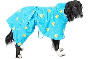 BarkBox Accappatoio per cani, leggero, super carino, ad asciugatura rapida, per cani, Ducky (grande)