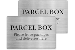 YIKIADA Parcel Box Sign Aluminium Self-adhesive 150 mm × 100 mm Waterproof Package Signage Reflective Delivery Packets for Home Office Shop Indoor Outdoor Pack of 2