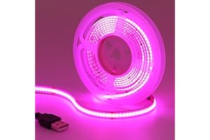 GOMING DC 5V Tira LED COB USB Violeta Alimentado por USB 2M 320LED/M Uso en Interiores IP20 Luces de Cinta LED Flexibles