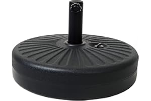 FLAME&SHADE 36kg Round Water Fillable Base Stand Weight for Outdoor Market Garden Parasol Patio Table Umbrella, Black