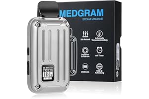 MEDGRAM Premium Herbal Vaporizer S6 Precise Temperature Setting Stainless Steel Chamber USB-C Timer and OLED Display Pure Taste