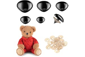 FENGQQKJ 100 Stück Sicherheitsnasen für Tiere Sicherheitsnasen für Häkeltiere Puppennasen mit Unterlegscheiben Kunststoff Sicherheitsnase für Marionetten, DIY Handwerk