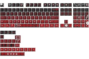 HITIME XVX Benutzerdefinierte Tastenkappen – Tastenkappen 75 Prozent, schwarz und rot, Sub-PBT-Tastenkappen, Cherry Profil-Tastenkappen 60 % Tastatur-Tastenkappen für 60 % 65 % 70 % 100 % Cherry Gateron