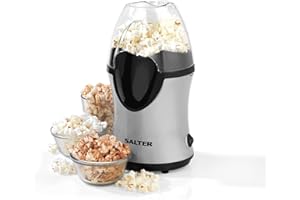 Salter EK2902 Electric Popcorn Maker – Includes Measuring Cup, No Oil, Homemade Fresh Popcorn in Under 3 Minutes, Uses Hot Air, Healthy Snacking, Detachable Cover, For Movie Nights, Parties, 1200W