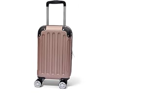 Boleedy Handgepäck Koffer, 40X25X20cm, Leichter Trolley Reisekoffer, Hartschalen Koffer, Luggage Set für Ryanair & Easyjet Flugzeug (ROSAGOLD, S)