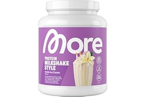 ‎MORE NUTRITION MORE Protein, Vanille-Eiscreme, 600 g, Mix aus Whey Konzentrat und Casein ideal zum Muskelaufbau und -erhalt, mit Laktase - made in Germany