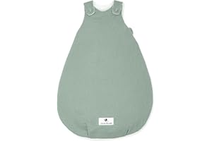 Julius Zöllner Babyschlafsack gefüttert Musselin 2,5 TOG Gr. 50/56 | 100% Baumwollmusselin | Oeko-TEX Standard 100 | grün