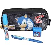 Disney Lisanslı Sonic Kalem &Ccedil;antası, Versatil U&ccedil;lu Kalem 0.7 mm, Roket Silgi ve Kalemtraş Seti
