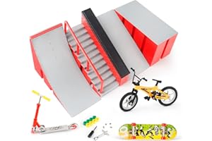 KETIEE Finger Skateboard Ramp Accessories Set, Fingerboard Skate Park Kit Ramp Finger Skateboards Training Props for Kids and Children (C)