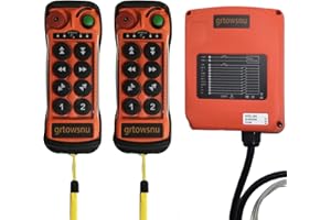 GRTOWSNU 8 Button 12-24V Industrial Wireless Crane Radio Remote Control for Overhead Bridge Truck Crane with Emergency Stop 2 Transmitters and 1 Receiver