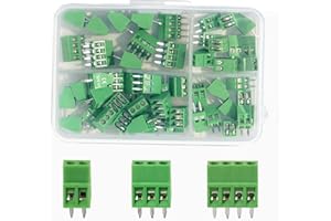 PENGLIN 50PCS 2.54mm Pitch PCB Mount Screw Terminal Block Connector, 2P 3P 4P Terminals 150V 6A for 26-18AWG Cable