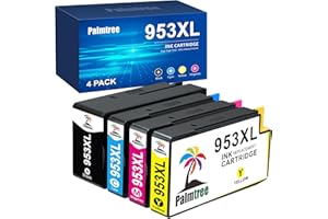 Palmtree 953XL Paquete de 4 Remanufacturado para HP 953XL 953BK 953CMY Cartuchos de Tinta para HP Officejet Pro 7720 7740 8720 8710 8715 8740 8718 8210 8725 8218 8728 8730 7730 (Paquete de 4)