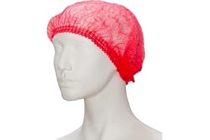 ‎BICAP Klipphauben 100 Stück Vlies-Haube Clip, Größe L, 52 cm Durchmesser, (100-er Pack) - Schwesternhaube aus Vlies - Einweghaube - Baretthaube - Vlieshaube (Rot)