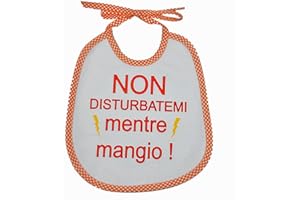 BUBABÙ Bavaglino Frasi Divertenti Spiritoso cm.20x24 con laccetti