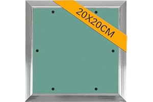 Sorlpv Revisionsklappe 20x20cm, Wartungsöffnung GK-Einlage Gipskarton 10mm, Alu-Rahmen Revisionstür Revision Wartungstür, Wartungsklappe Unsichtbar für Feuchtraumgeeignet, Trockenbau