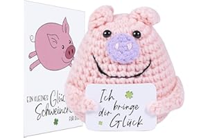 XBOCMY Positive Geschenke Glücksschweinchen, Positive Kartoffel - Ersatz, Kreative Strickwolle Minischwein Puppe, Mutmacher Geschenk, Gute Besserung Geschenk, Glücksbringer Prüfung Geschenk