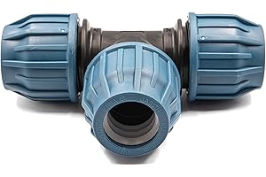 KNM TRADE T-stück in polipropilene per tubo PE, diametro 25 mm - Raccordo a compressione per acqua potabile, 16 Bar, Cert. DVGW/KIWA/WRAS